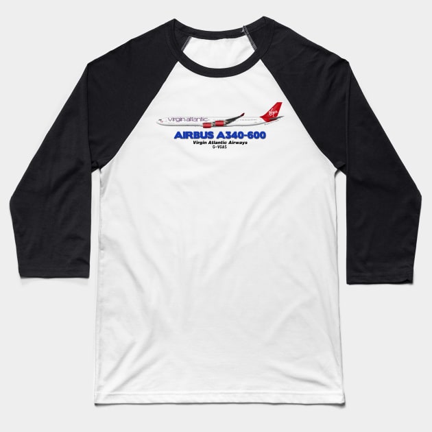 Airbus A340-600 - Virgin Atlantic Airways Baseball T-Shirt by TheArtofFlying